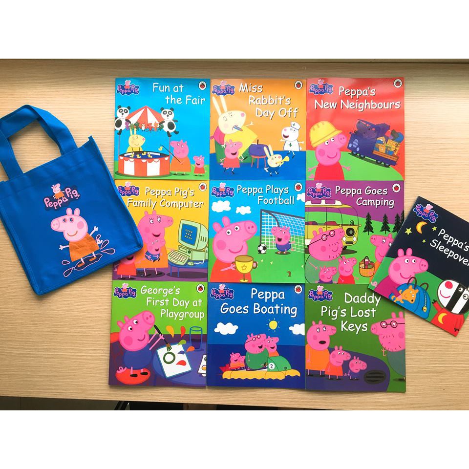 Tặng File Mp3 - Peppa pig 10q + túi vải