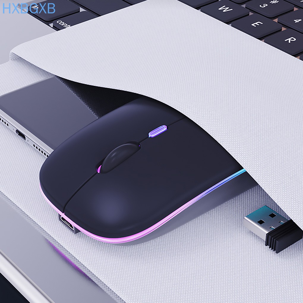 Chuột Máy Tính Không Dây Sạc Usb Màu Đen