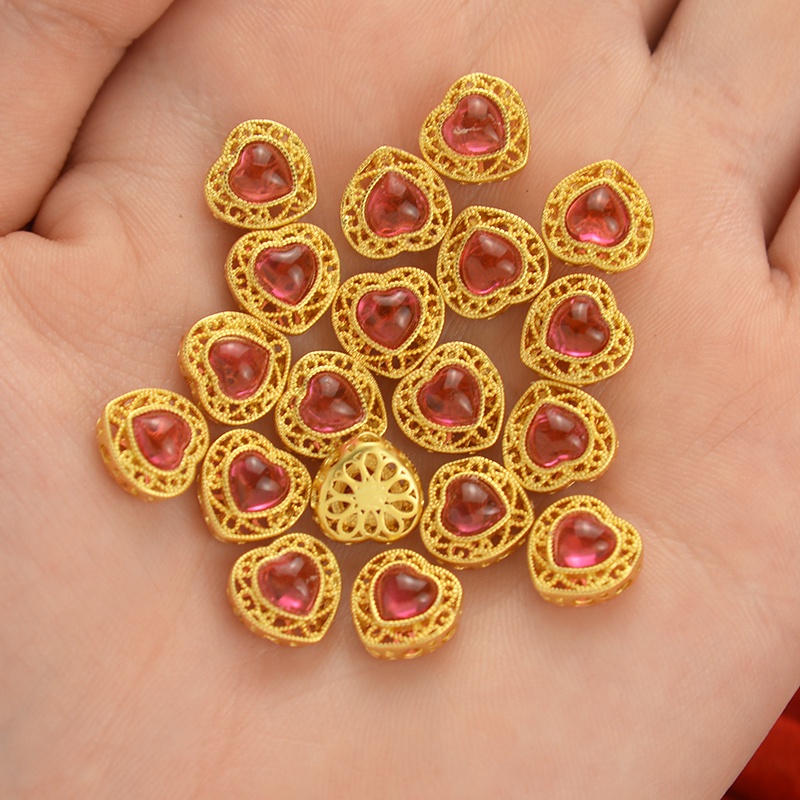 Chuỗi Hạt Vàng Đỏ Phong Cách Nepal Cổ Điển Dùng Làm Trang Sức diy