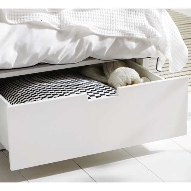 Giường Ngủ Gỗ Công Nghiệp Cao Cấp OHAHA - White Bed Mang Phong cách Hàn Quốc Kiểu Nội Thất Lắp Ráp