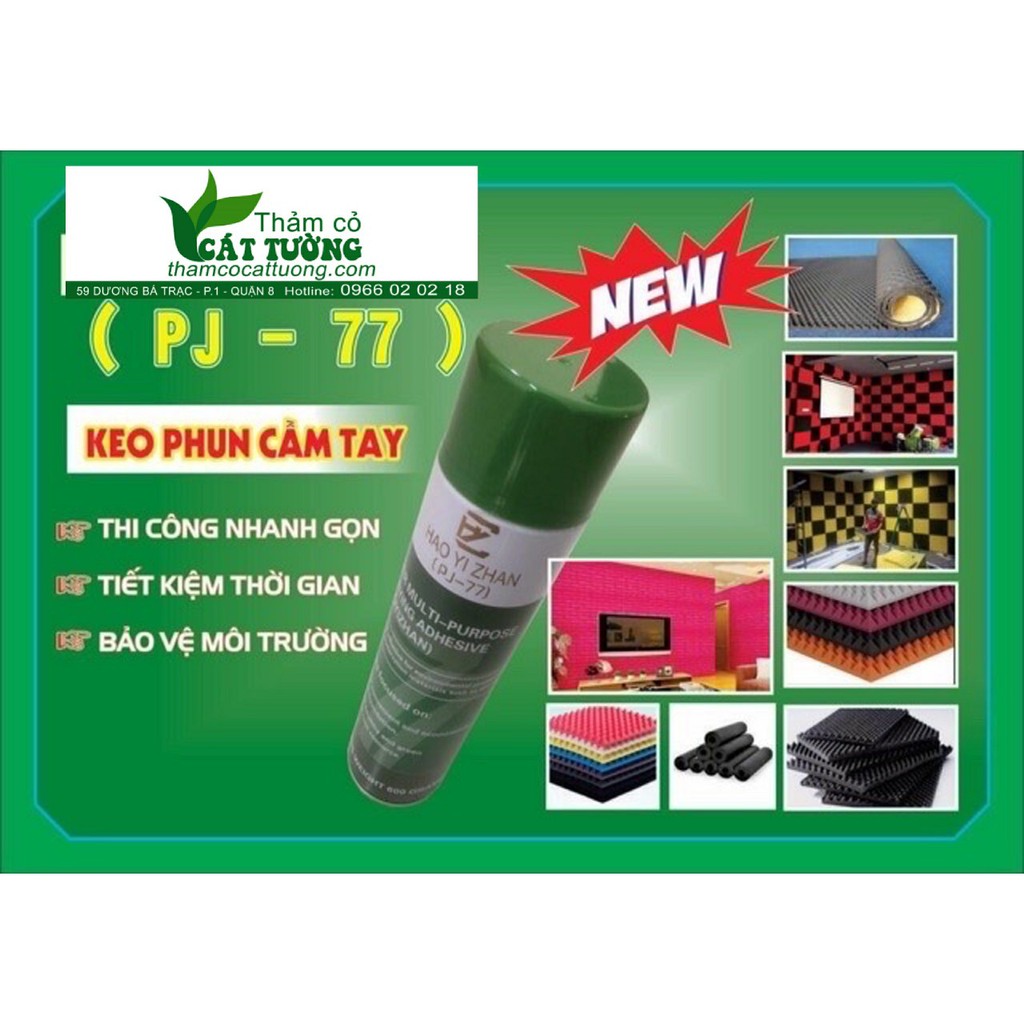 KEO XỊT PJ77 DÁN TƯỜNG, Keo Chuyên Dán Mút Xốp, Decal, Giấy Dán Tường, Vải...siêu tiện dụng, Tiết Kiệm thời gian