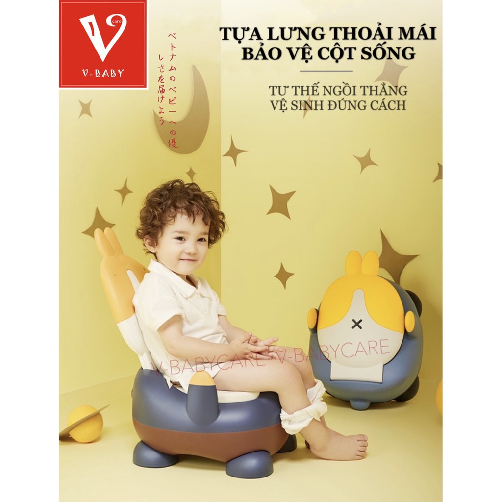 Bô vệ sinh thỏ cao cấp dành cho bé cực đáng yêu VBABY W5 - Cho bé trai & bé gái