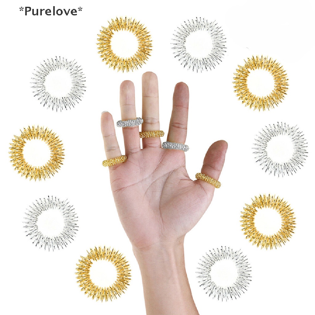 Set 10 Nhẫn Châm Cứu Mát Xa Ngón Tay Bằng Thép Không Gỉ Cao Cấp