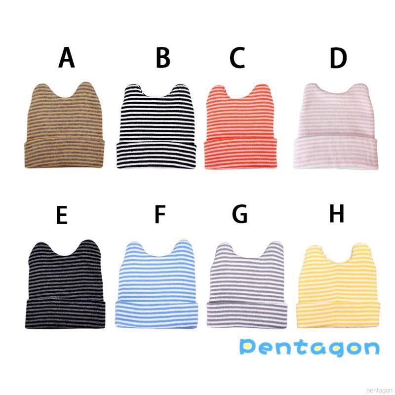 Mũ len beanie đính quả bóng xù đáng yêu cho bé