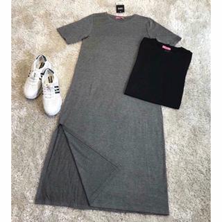 Đầm midi xẻ cạnh thun dư