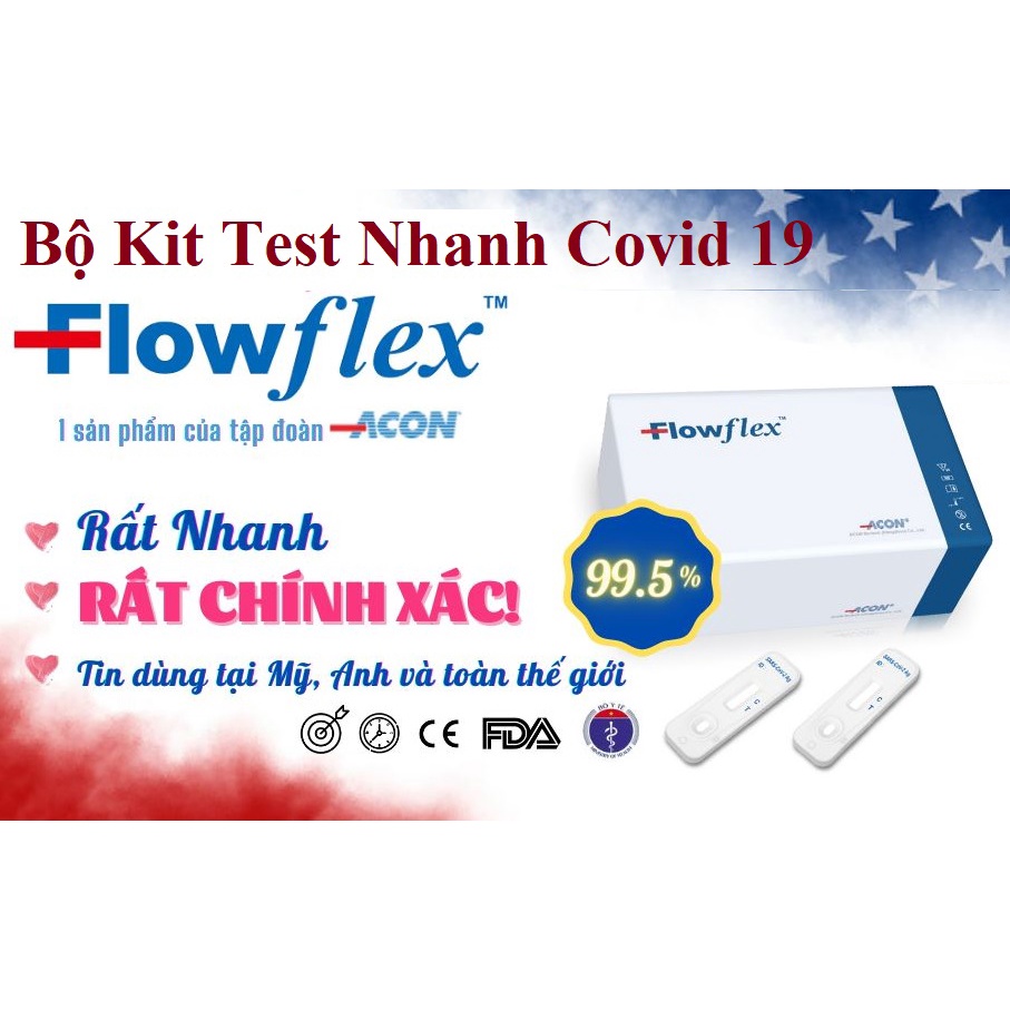 [Ship Hoả Tốc] Bộ Kit Test Covid  Flowflex Hàng Mỹ - Độ Chính Xác 99,5%