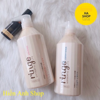 Bộ dầu gội xả Ringo keratin phục hồi tóc 750ml*2+( Tặng tinh dầu Fraicheur chính hãng)