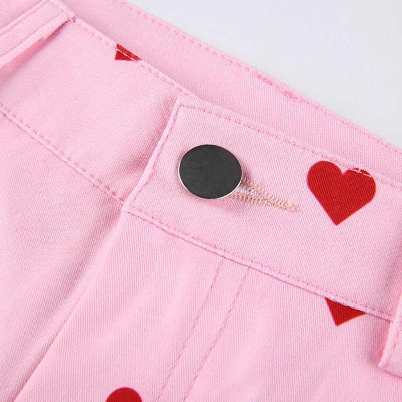 Quần Ống Loe Lưng Cao Họa Tiết Chấm Bi Phong Cách Harajuku Cho Nữ