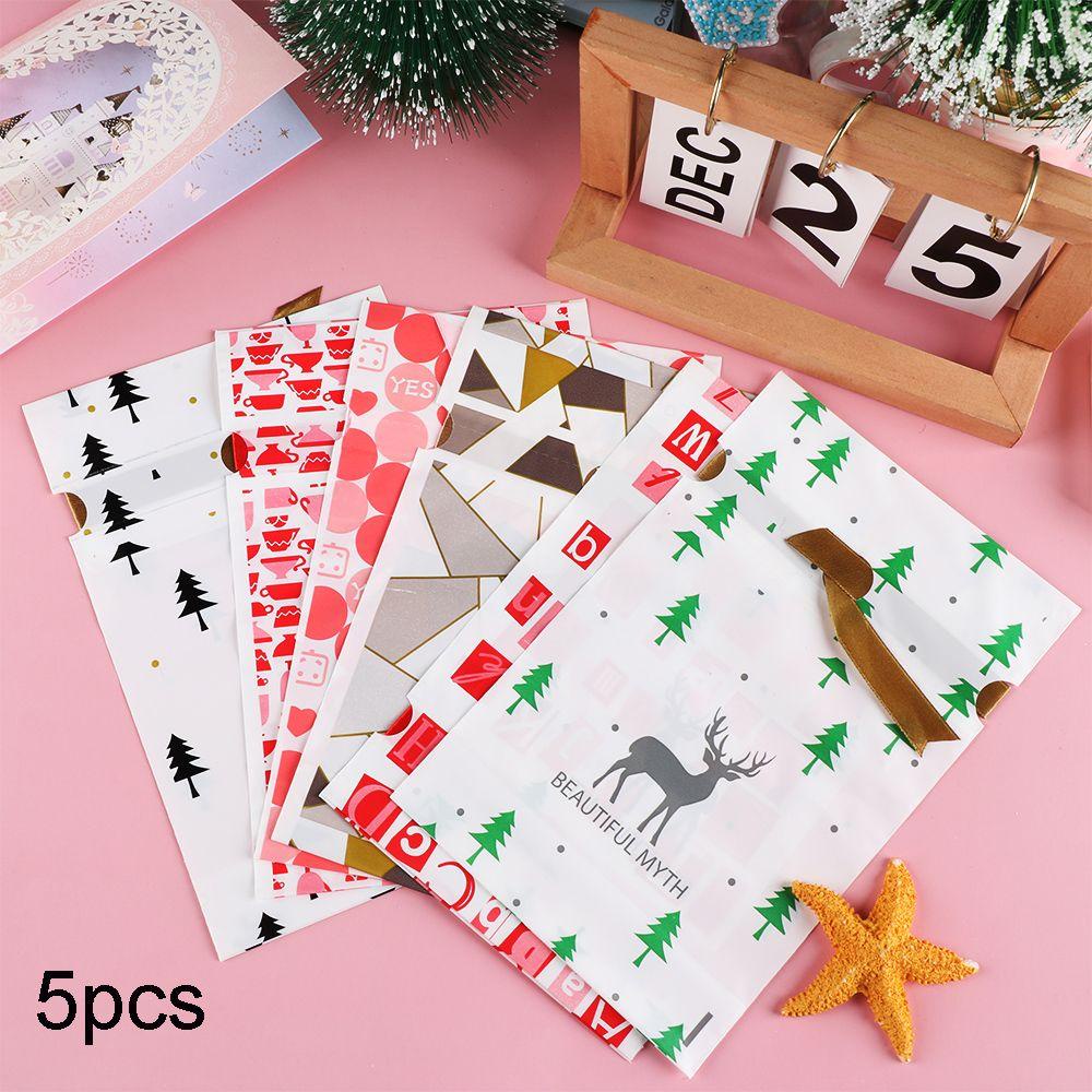 Set 5 Túi Đựng Bánh Quy / Xà Phòng Handmade Phong Cách Giáng Sinh Tiện Dụng