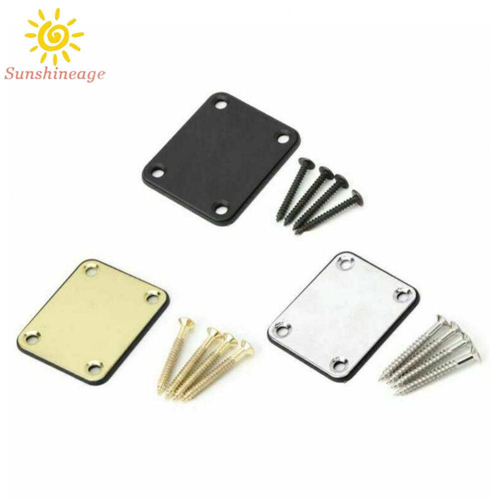 SUNAGE- ~Electric Guitar Neck Joint Plate Backing Black Connect Plate Practical【SUNAGE-HOT Fashion】