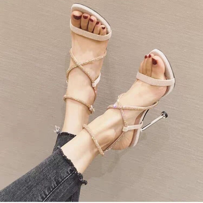 Giày Sandal 8cm Quai Chéo Phong Cách Thời Trang Hàn Quốc