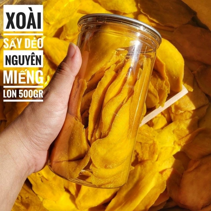 Mứt xoài sấy dẻo - Lon 500g [FREE SHIP] TỪ ĐƠN 50K, [Loại Đặc Biệt] Hàng ngon nhà làm