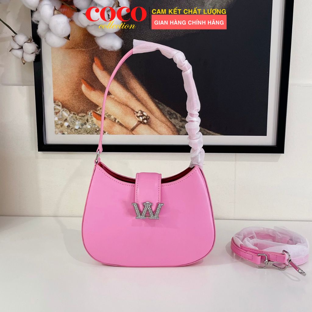 Túi xách nữ khoá chữ w thời trang cao cấp đi chơi đi tiệc kèm dây da đeo chéo, túi kẹp nách TX040429 Coco Store