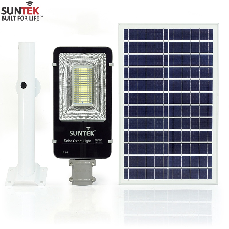 Đèn Đường Năng Lượng Mặt Trời SUNTEK LED Solar Light Street JD-66100 100W - Hàng Chính Hãng - Bảo hành 3 năm 1 đổi 1