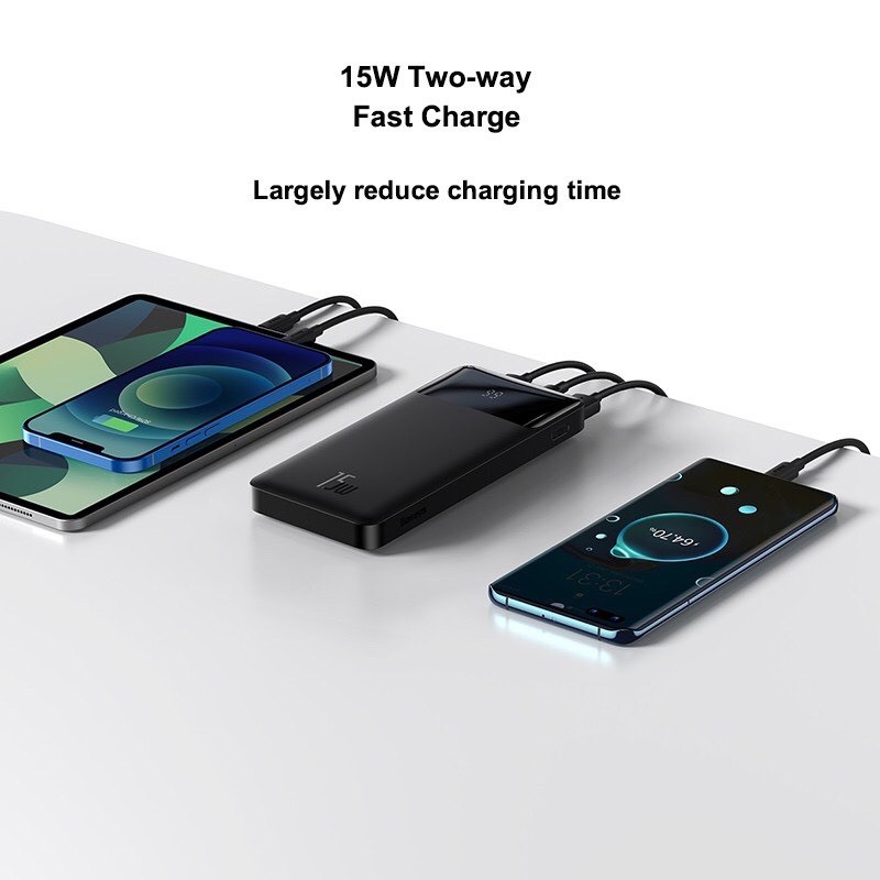 PIN SẠC DỰ PHÒNG SIÊU MỎNG BASEUS 10000mAh 15W Bipow Digital Display POWER BANK( iPhone Samsung OPPO VIVO HUAWEI XIAOMI)