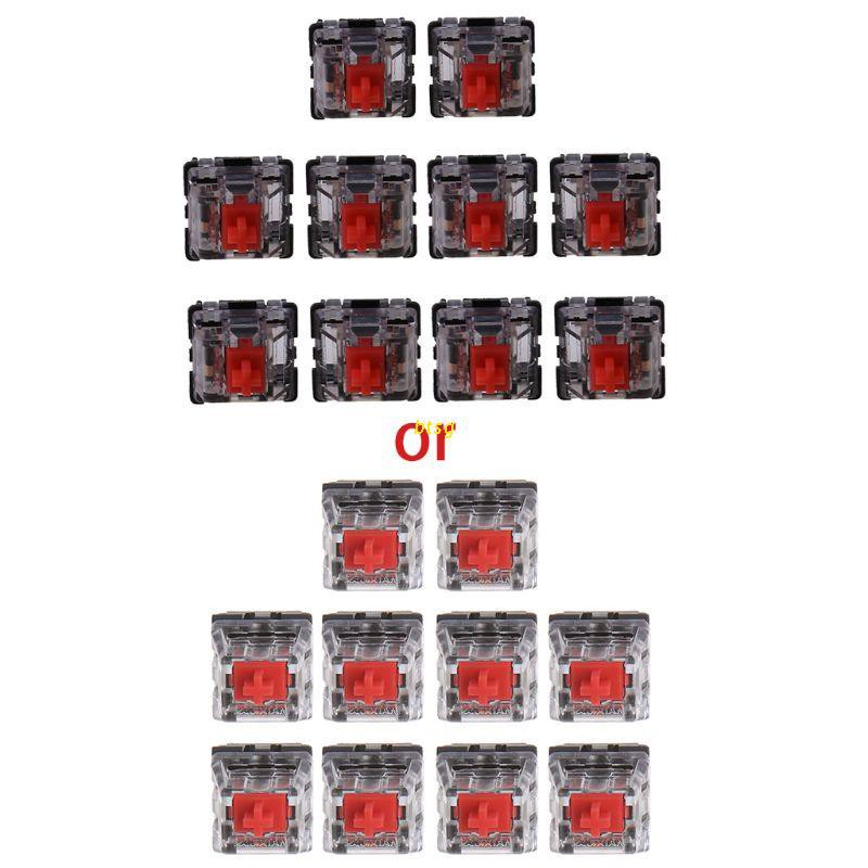 btsg 10Pcs 3 Pin Mechanical Keyboard Switch RED for Cherry MX Keyboard Tester Kit