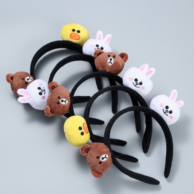 Cài Tóc Hai Con Gấu Brown Cony, Line Friend Xinh Xắn Đáng Yêu