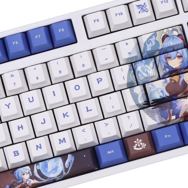 Genshin Impact Ganyu Keycap Cherry Profile  Bộ Nắp Bàn Phím Cơ Genshin Vanyu Chủ Đề Cherry Profile Anime PBT Nhuộm Màu