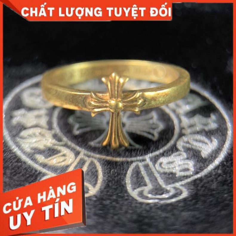 Nhẫn unisex Chrome Heart Bubblegum Cross bạc nguyên khối 925 mạ vàng 22K fullbox.