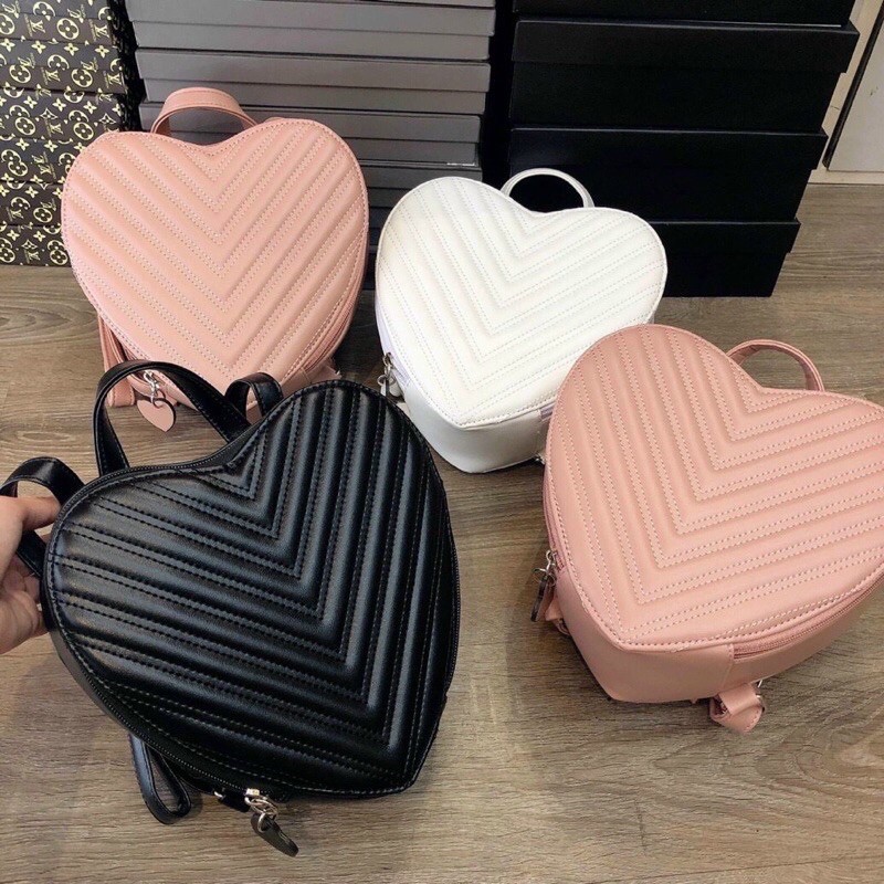 Balo trái tim chất liệu da Pu mềm size 20x22 , thời trang siêu hott  balo HM