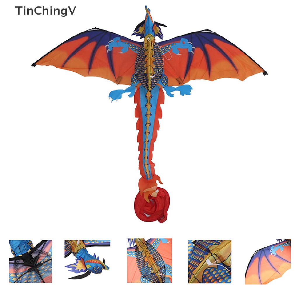 Diều Hình Rồng Bay 3D Bằng Nylon Kích Thước Lớn Kèm 100m Dây Đồ Chơi Gia Đình