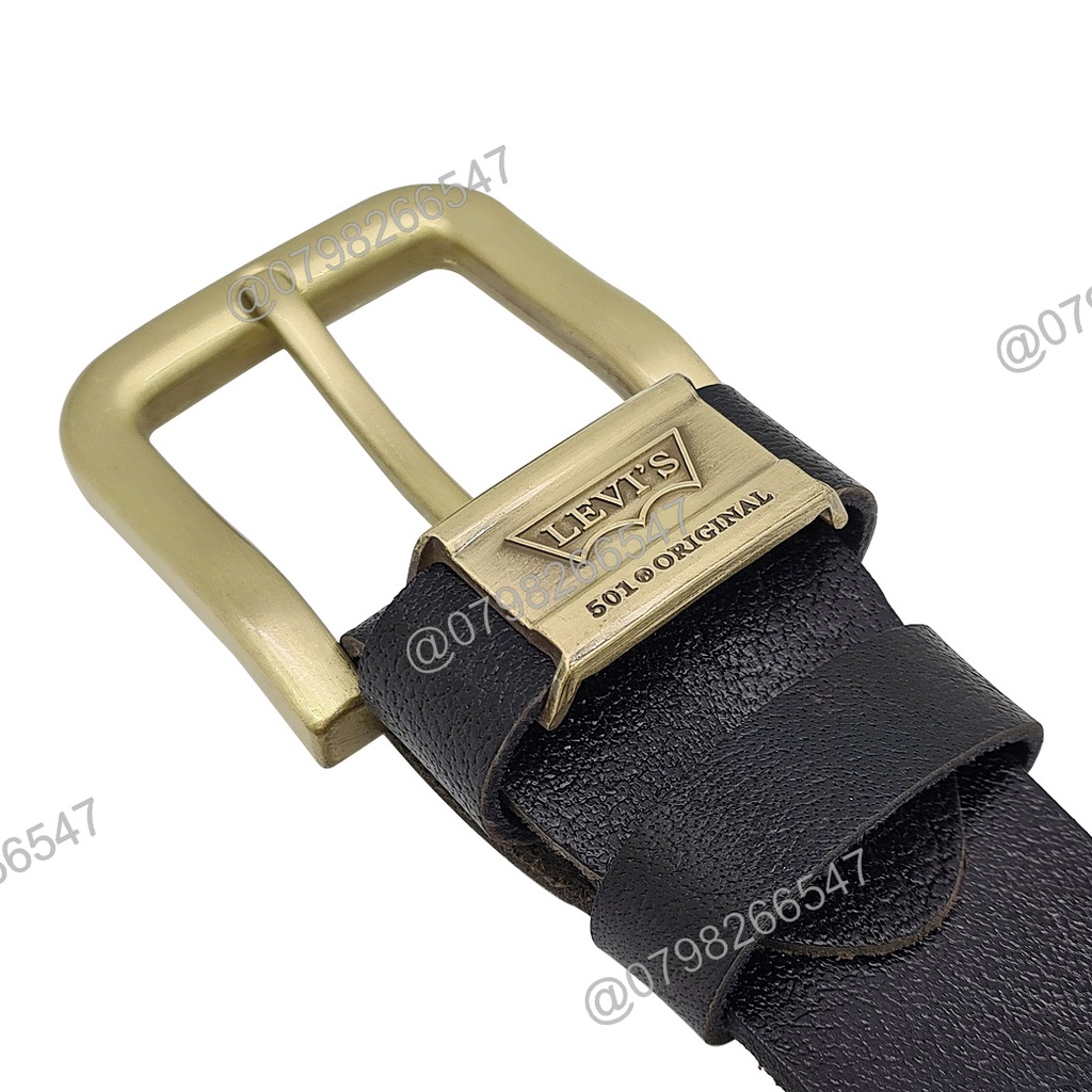 Dây da bò thắt lưng nam DHM-295 | Đầu khoá kim kiểu tròn mạ đồng thời trang | Bảo hành 12 tháng