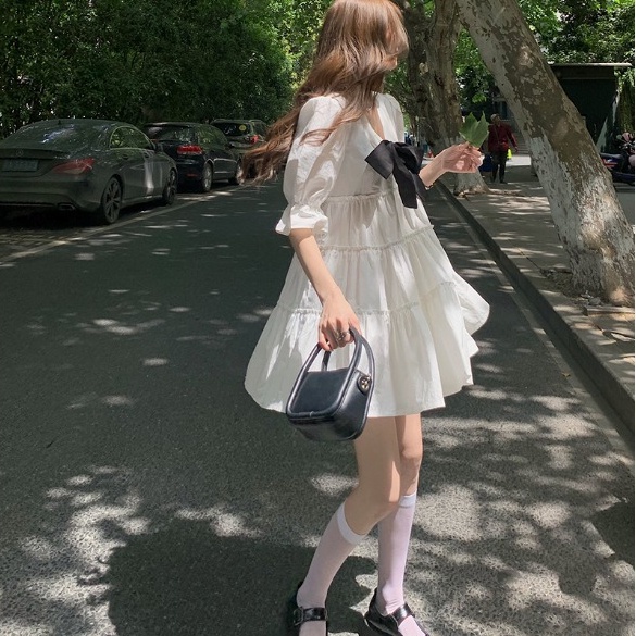 Đầm công chúa Perty vải chiffon cổ điển phong cách Hàn Quốc cho nữ