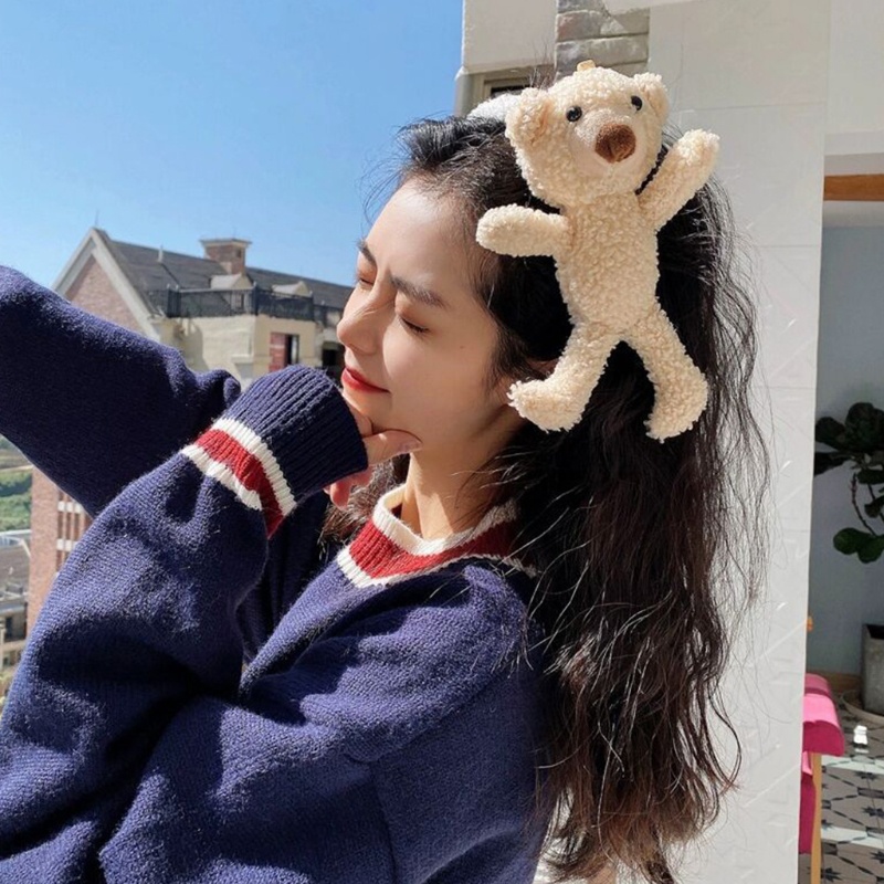 Trâm Cài Tóc Hình Gấu Bông 3D Dễ Thương