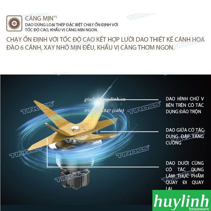 Freeship Máy làm sữa hạt đa năng Tiross TS9821 - Tặng kèm Tiross TS1366