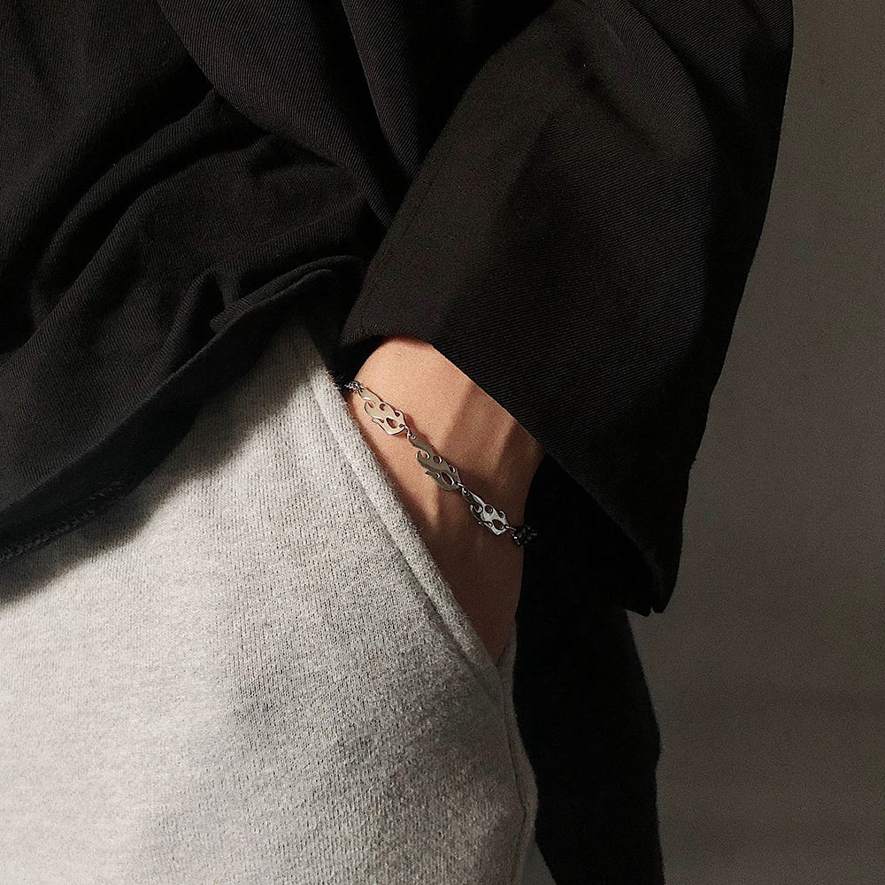 Vòng Tay Bằng Thép Titan Hình Ngọn Lửa Thời Trang 23213