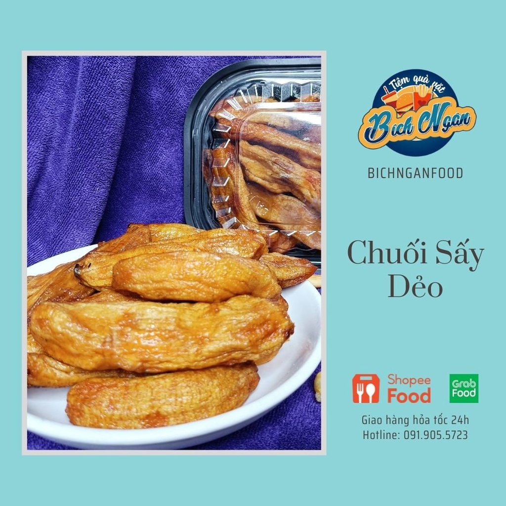 Hộp 500g Chuối Ngự Sấy Dẻo Đảm Bảo ATTP Loại Đặc Biêt Dai Ngọt Thanh | ĐỒ ĂN VẶT NGON | BICHNGAN FOOD