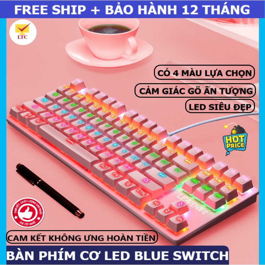 Bàn phím cơ gaming máy tính K550, 10 chế độ led khác nhau, thích hợp chơi game, dùng văn phòng cho pc, laptop, máy tính