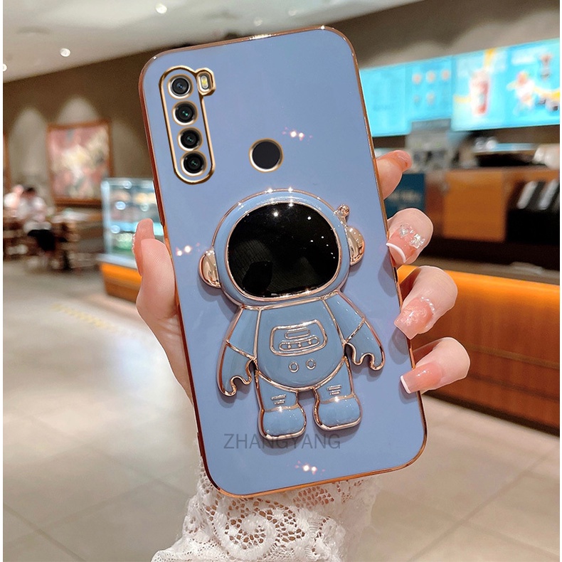 ốp lưng Realme 5 5i 6i 5 pro c3 TPU Mạ điện 3D Phi hành gia có chân đế ốp điện thoại Realme 5 5i 6i 5 pro c3