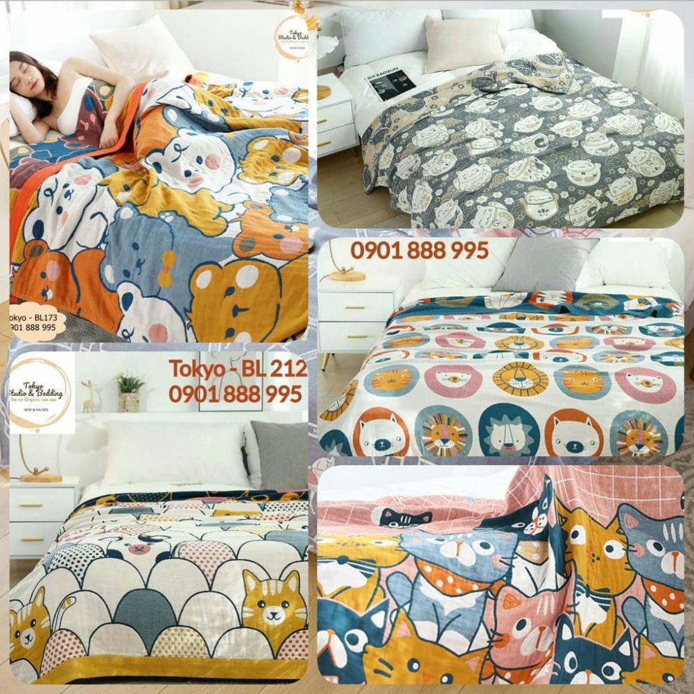 (1)TH Chăn Xô cho bé Cotton Sợi tre Organic_Dòng Cao cấp siêu kháng khuẩn