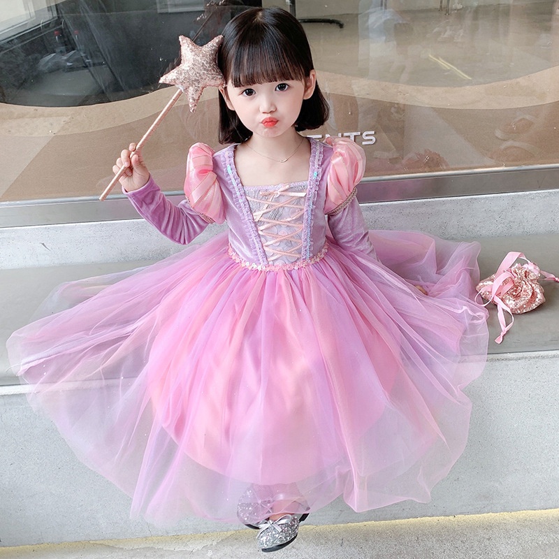 Đầm Hóa Trang Công Chúa Lolita Màu Cầu Vồng Dễ Thương Cho Bé Gái
