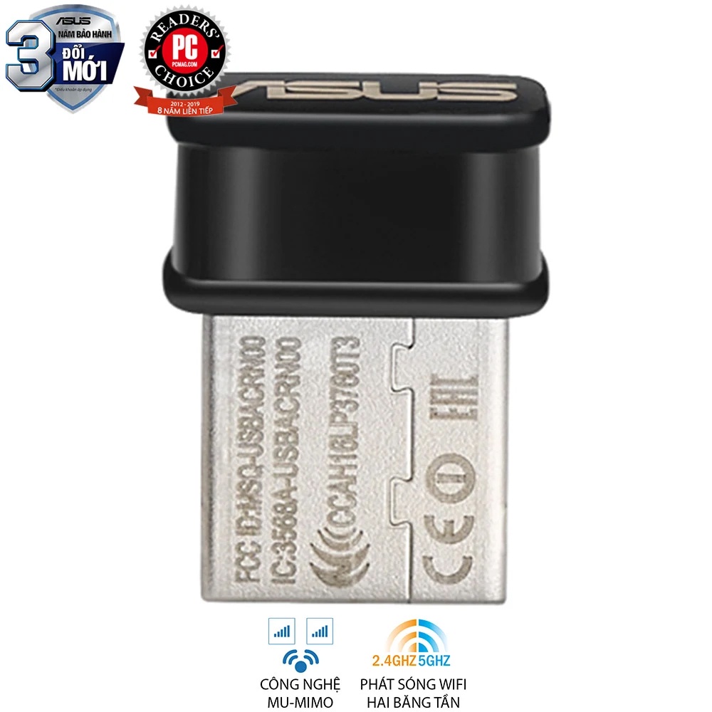Thiết bị mạng Asus USB-AC53 Nano - Bảo hành 36 tháng