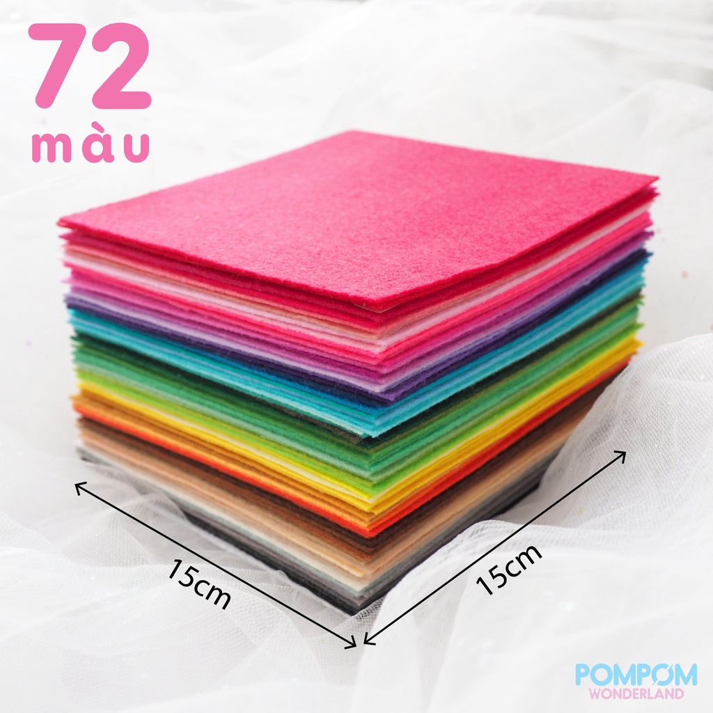 Vải Nỉ Cứng 15X15Cm (Giá Bán Lẻ 1 Tờ, Được Chọn Màu)