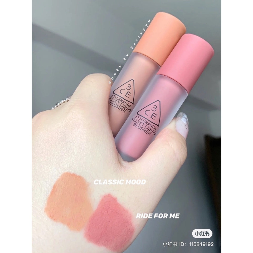 Má Hồng Kem dạng lì 3CE Velvet Liquid Blusher 3.4g