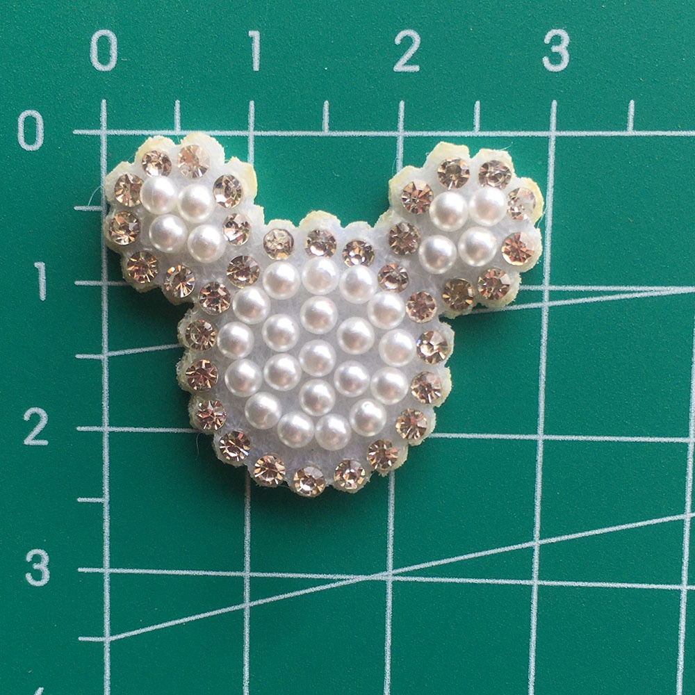 Miếng dán quần áo hình chuột Mickey đính ngọc trai
