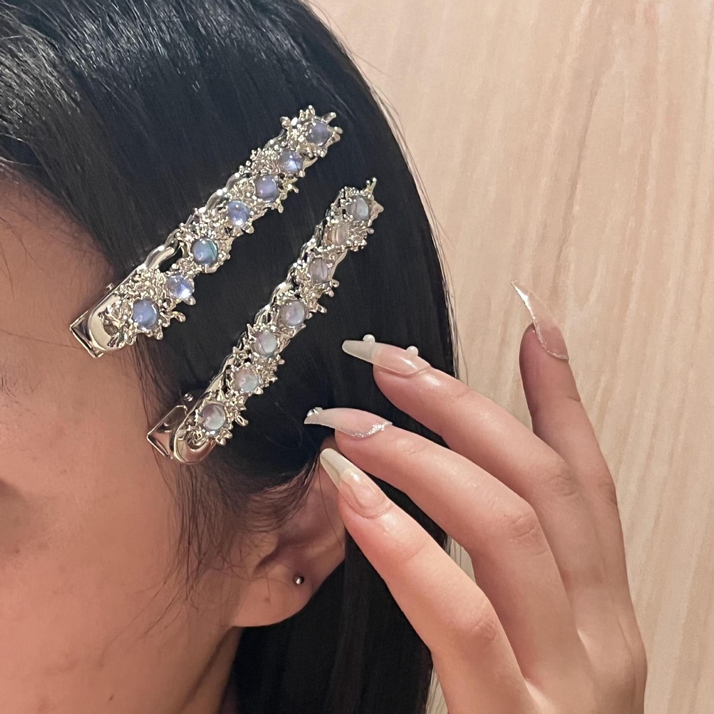 Kẹp Tóc Đính Đá Mặt Trăng Thiết Kế Sang Trọng