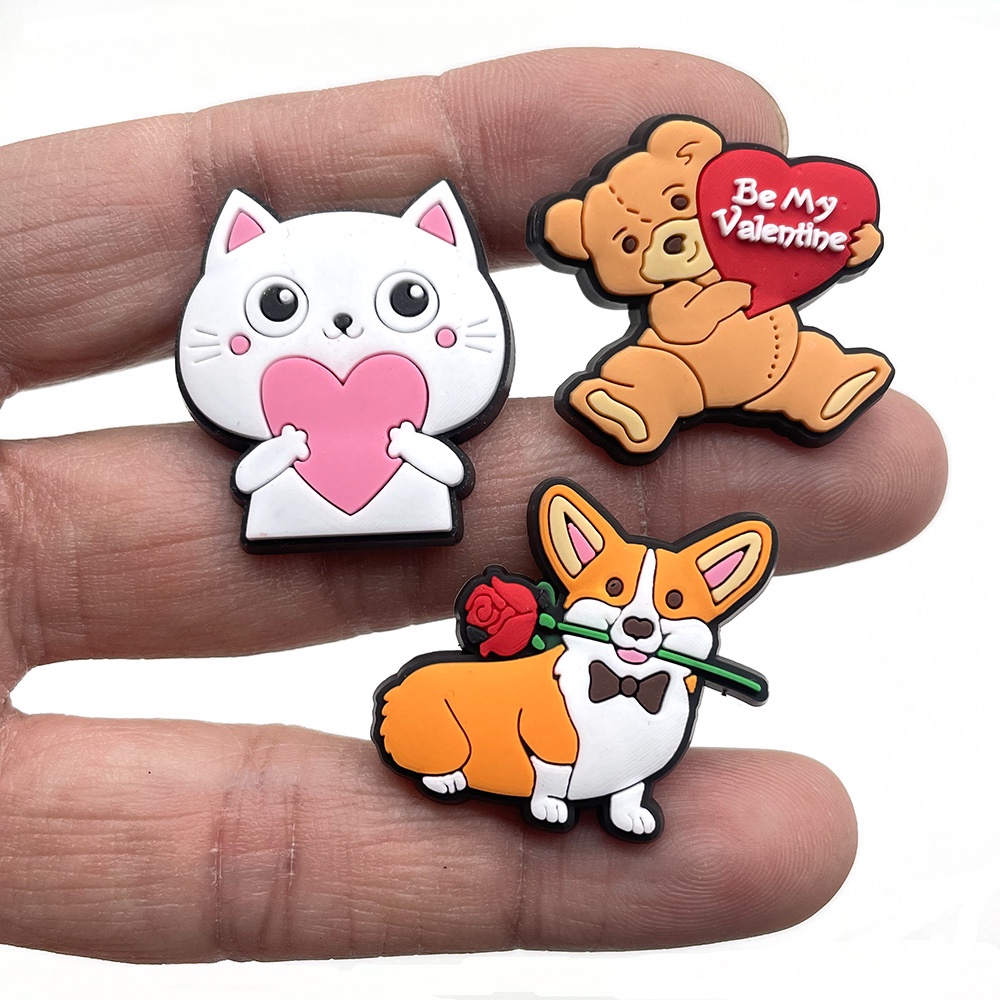 Phụ Kiện Nút Trang Trí Giày Dép Hình Trái Tim Xinh Xắn