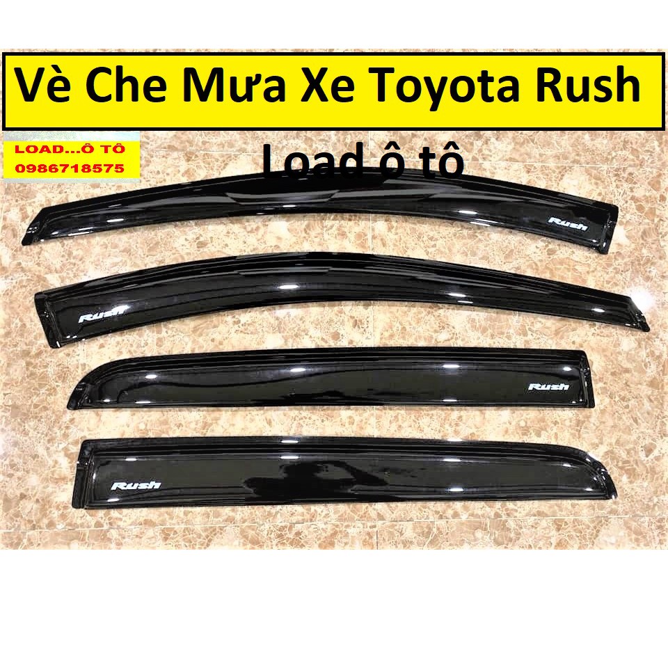 Vè Che Mưa Xe Toyota Rush 2022-2018 Mẫu Vè Đen Dày Loại 1 Nhựa ABS Cao Cấp