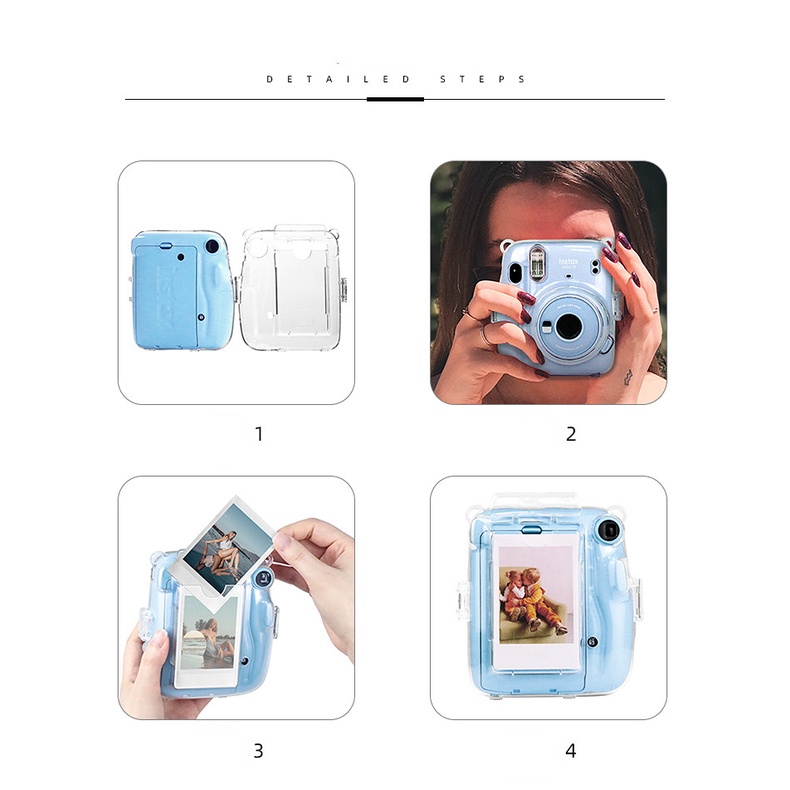 Hình ảnh Túi Đựng Máy Ảnh Polaroid Instax Mini 11/Mini11 Trong Suốt Có Dây Đeo Tiện Dụng #4