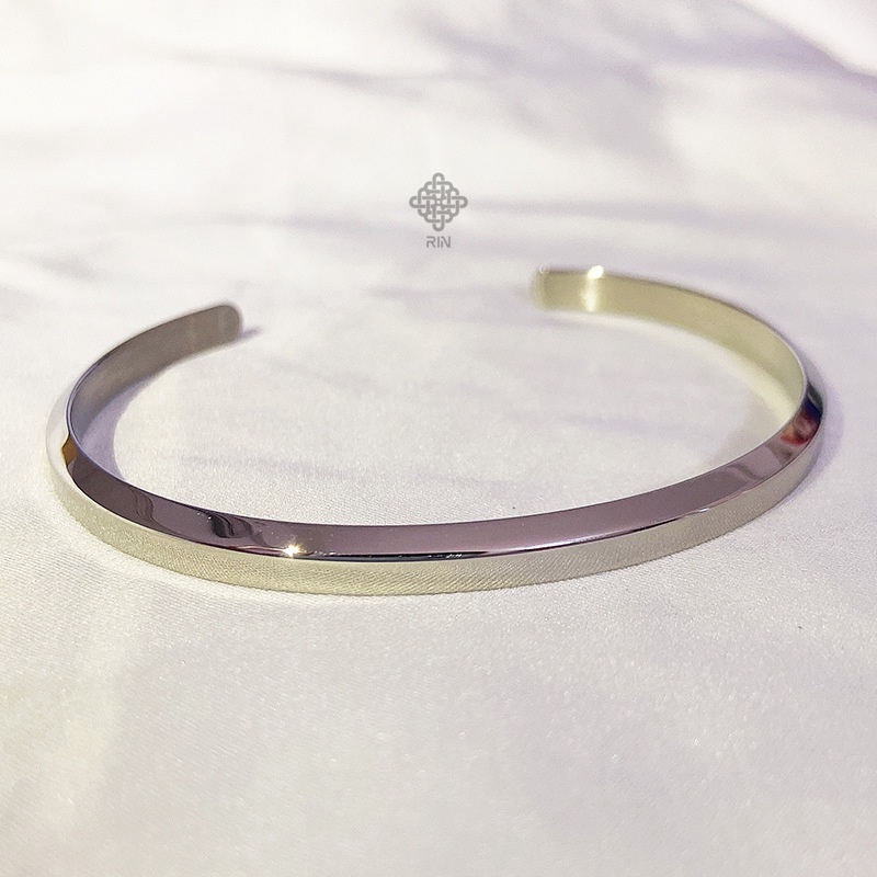 Vòng titan không gỉ, Lắc tay cuff titan unisex đủ size cho nam và nữ hoặc cặp đôi, trangsucmoiluatuoi.RIN
