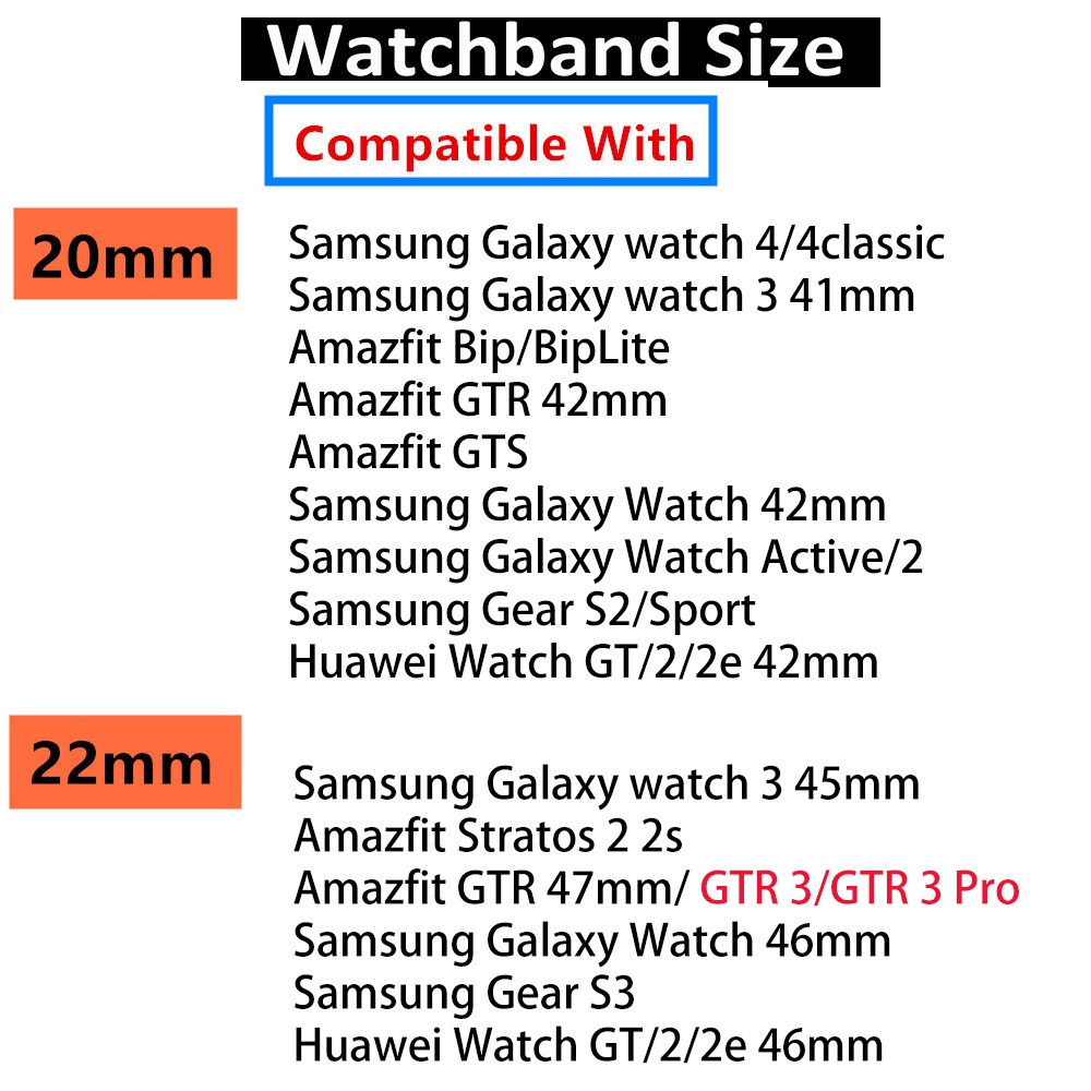 Dây Đeo Bằng Da 20Mm 22Mm Cho Đồng Hồ Thông Minh Samsung Galaxy Active 2 / 3 / 46Mm / 42Mm / S3 / Huawei GT2 Pro GT3 4 44Mm 40Mm