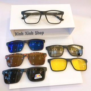 Kính Cận râm Mắt vuông to 6 tròng 6in1 đa năng - CRN2250