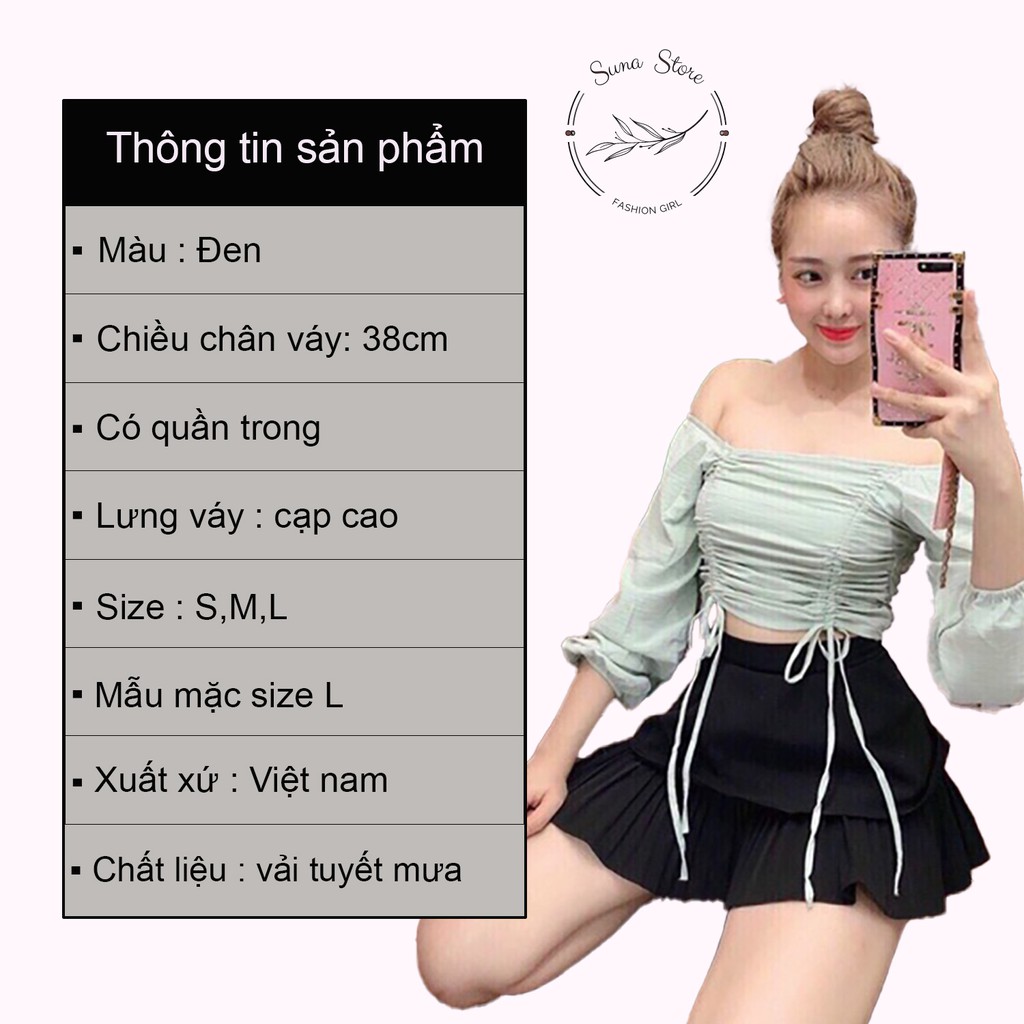 Chân váy ngắn xếp li ulzzang chất tuyết mưa, Chân váy hai tầng vải mịn hàng loại 1 | BigBuy360 - bigbuy360.vn