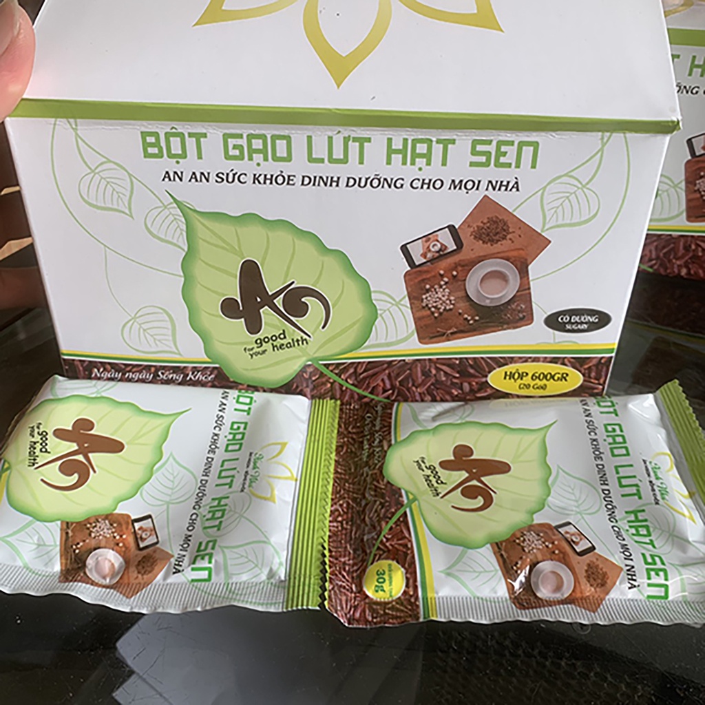 Bột Gạo Lứt Hạt Sen Hạnh Như hộp 600g