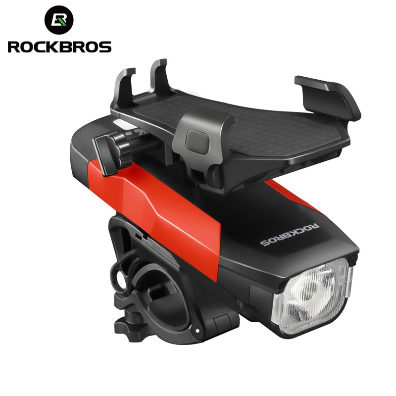 Đèn pha ROCKBROS chống thấm nước đa năng kèm còi và giá đỡ điện thoại dành cho xe đạp leo núi