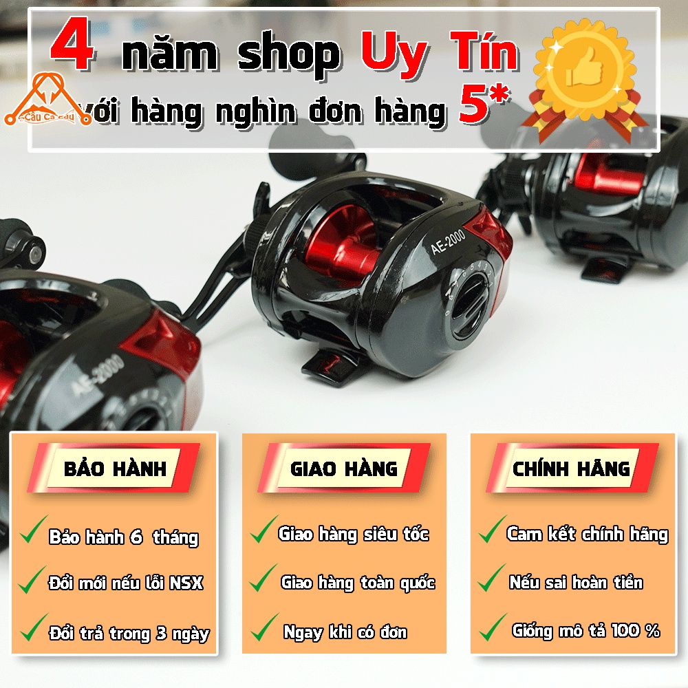 Máy Ngang Câu Lure Cá Lóc Chính Hãng Takumis AE2000 Máy Câu Lure Giá Rẻ Kéo Cá Khỏe